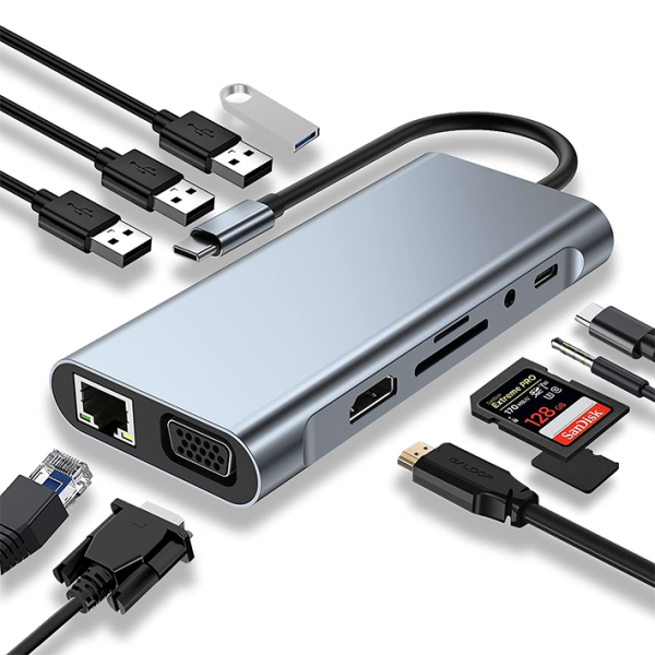 Type C to HDTV 11 in 1 USB Hub