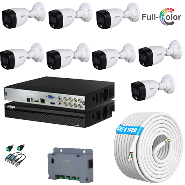 8 Channel Full Color Dahua CCTV System
