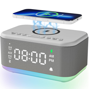 Light Alarm Clock Speaker with wireless charger